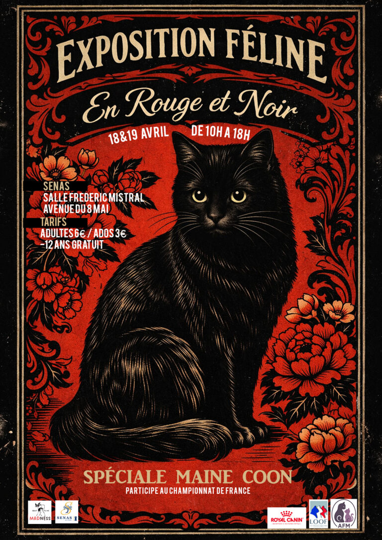 exposition loof chat race concours beauté maine coon bengal sibérien sacré de birmanie abyssin ragdoll british sénas tica show rouge noire spéciale championnat france